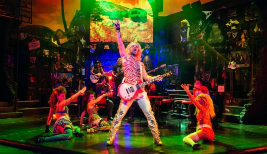 Richards (Stacee Jaxx) in Rock of Ages The Musical UK Tour . Credit Manuel Harlan