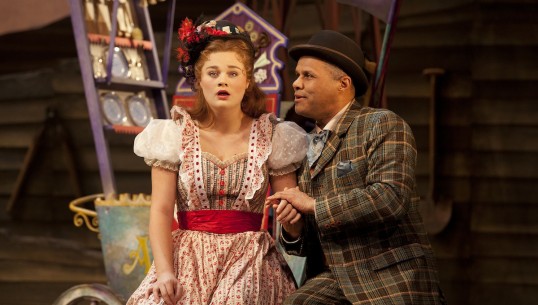 Lucy May Barker as Ado Annie and Gary Wilmot as Ali Hakim in the National tour of OKLAHOMA credit Pamela Raith