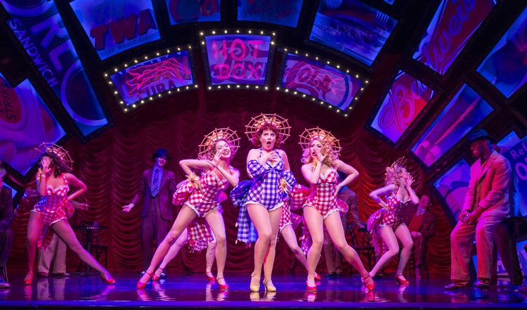 Louise Dearman (Adelaide) and the Hot Box girls.Photo Johan Persson
